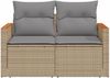 vidaXL Gartensofa mit Kissen 2-Sitzer Beige Poly Rattan 366098 Bild 4