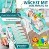 KIDIZ® 3in1 Hochstuhl Kinderhochstuhl inkl. Spielbügel , Babyliege , Kombihochstuhl Babyhochsitz ,7 höhenverstellbar Verstellbare Rückenlehne , mitwachsend ab 0 Monate bis 6 Jahre Babystuhl Türkis Bild 5