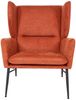 Lounge-Sessel mit Ottomane HWC-L62, Ohrensessel Polstersessel Cocktailsessel Hocker, Stoff/Textil ~ terracotta-braun Bild 5