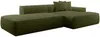 Vente-unique - ERYNEL Sofa SamtStoff Grün - B 156 cm x H 70 cm x L 305 cm Bild 4