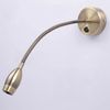 ZMH LED-Wandleseleuchte, Bettleselampe, Wandhalterung, 2 Schwanenhals-Bettlampen, Bronze, 3 W, 3000 K, Kupfer, 360 ° Bild 4