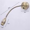 ZMH LED-Wandleseleuchte, Bettleselampe, Wandhalterung, 2 Schwanenhals-Bettlampen, Bronze, 3 W, 3000 K, Kupfer, 360 ° Bild 5