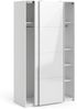 Dmora Kleiderschrank 2 Türen Severin, Schlafzimmermöbel, Schrank, Garderobe, 122x62 h220 cm, Glänzendes Weiß Bild 4