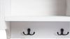 Wandregal HWC-K49, Garderobe Wandgarderobe Regal, 3 Staufächer 5 Haken 30x80x20cm Holz ~ weiß, shabby Bild 5