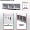 Wandregal HWC-K49, Garderobe Wandgarderobe Regal, 3 Staufächer 5 Haken 30x80x20cm Holz ~ weiß, shabby Bild 2