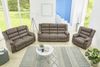 3-Sitzer-Relaxsofa Couch Liegefunktion Federkernpolster Stoff Vintage Graubraun Bild 5