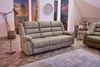 3-Sitzer-Relaxsofa Couch Liegefunktion Federkernpolster Stoff Vintage Graubraun Bild 3