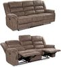 3-Sitzer-Relaxsofa Couch Liegefunktion Federkernpolster Stoff Vintage Graubraun Bild 1