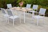 Pisa Gartenmöbel Set 7tlg, 6 Stapelsessel, Tisch 160 x 90 cm, weiß Bild 1