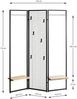 Garderobe >55599< Paravant / Raumteiler, schwarz, Metall, Eiche-MDF - 175x46cm (HxT) Bild 2