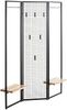 Garderobe >55599< Paravant / Raumteiler, schwarz, Metall, Eiche-MDF - 175x46cm (HxT) Bild 4