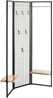 Garderobe >55599< Paravant / Raumteiler, schwarz, Metall, Eiche-MDF - 175x46cm (HxT) Bild 5