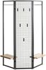 Garderobe >55599< Paravant / Raumteiler, schwarz, Metall, Eiche-MDF - 175x46cm (HxT) Bild 3