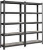 Songmics Standregal, 2er Set, Bücherregal, Lagerregal, 5 Ablagen, verstellbar, 30 x 75 x 150 cm, jeweils bis 650 kg belastbar, für Küche, Wohnzimmer, Greige-schwarz GLR030B12 Bild 2