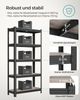 Songmics Standregal, 2er Set, Bücherregal, Lagerregal, 5 Ablagen, verstellbar, 30 x 75 x 150 cm, jeweils bis 650 kg belastbar, für Küche, Wohnzimmer, Greige-schwarz GLR030B12 Bild 4