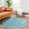 carpet city Shaggy Hochflor Teppich - Rund 160 cm - Türkis - Langflor Wohnzimmerteppich - Einfarbig Uni Modern - Flauschig-Weiche Teppiche Schlafzimmer Deko Bild 5
