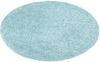 carpet city Shaggy Hochflor Teppich - Rund 160 cm - Türkis - Langflor Wohnzimmerteppich - Einfarbig Uni Modern - Flauschig-Weiche Teppiche Schlafzimmer Deko Bild 4