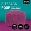 Lumaland Pouf Sitzsack-Hocker Pouf rund Cord 50l weinrot, supersofte Füllung EPS-Perlen Bild 2