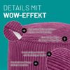 Lumaland Pouf Sitzsack-Hocker Pouf rund Cord 50l weinrot, supersofte Füllung EPS-Perlen Bild 4