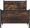 vidaXL Metallbett ohne Matratze Räuchereiche 90x190 cm 4007677 Bild 5