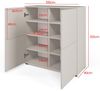 Kommode MASIMO 100 cmTürkommode, Stilvoll Wohnzimmer, Kommode mit vier Drehtüren, Push-to-Open, 8 Regale, Highboard, niedrige Füße - Farbe Kaschmir, 102 x 40 x 40 cm, Cashmere Bild 3