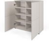 Kommode MASIMO 100 cmTürkommode, Stilvoll Wohnzimmer, Kommode mit vier Drehtüren, Push-to-Open, 8 Regale, Highboard, niedrige Füße - Farbe Kaschmir, 102 x 40 x 40 cm, Cashmere Bild 4