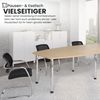 bümö Konferenztisch oval 400x130 cm großer Besprechungstisch in grau, Besprechungstisch mit Gestell in Silber, Meetingtisch für 14 Personen, XXL-Tisch für Besprechungsraum & Meeting, KT40S-5-S Bild 4