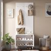 Garderobenschrank, Kleiderablage,Schuhschrank, Diele Kombischrank, Standgarderobe, Staurschrank, PB+MDF Schrank, Schuhaufbewahrung, Garderobenwand mit Haken, zylindrische Metallfüße Bild 3