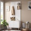Garderobenschrank, Kleiderablage,Schuhschrank, Diele Kombischrank, Standgarderobe, Staurschrank, PB+MDF Schrank, Schuhaufbewahrung, Garderobenwand mit Haken, zylindrische Metallfüße Bild 4
