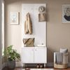 Garderobenschrank, Kleiderablage,Schuhschrank, Diele Kombischrank, Standgarderobe, Staurschrank, PB+MDF Schrank, Schuhaufbewahrung, Garderobenwand mit Haken, zylindrische Metallfüße Bild 2