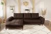 Ecksofa mit Schlaffunktion Bettkasten in Leder-Optik Mikrofaser Vintage Braun Bild 2