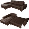 Ecksofa mit Schlaffunktion Bettkasten in Leder-Optik Mikrofaser Vintage Braun Bild 1