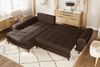 Ecksofa mit Schlaffunktion Bettkasten in Leder-Optik Mikrofaser Vintage Braun Bild 5