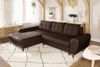 Ecksofa mit Schlaffunktion Bettkasten in Leder-Optik Mikrofaser Vintage Braun Bild 3