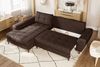 Ecksofa mit Schlaffunktion Bettkasten in Leder-Optik Mikrofaser Vintage Braun Bild 4