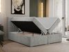 Boxspringbett mit 2 Bettkästen, Matratze und Topper - PERA - 140x200cm - Hellgrau Stoff - H4 Bild 2