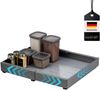 Teleskopschublade mit Einlegeboden, ausziehbar, Breite von 31-51 cm, zum Kleben oder Bohren, aus grauem Metall Bild 1