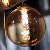 ZMH Pendelleuchte esstisch Pendellampe Modern - Treppenhaus Höheverstellbar Hängeleuchte Kronleuchter 15-Flammig aus Glas Küchen Flurlampe für Wohzimmer (Bernstein, 15-flammig) Bild 5