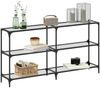 vidaXL Konsolentisch mit Glasplatte Transparent 158,5x30x81 cm Stahl 846032 Bild 3