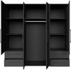 Drehtürenschrank >MOKKARIS< 4 Schübe, 4 Türen, in Schwarz - 205,9x200,1x58,8cm (BxHxT) Bild 3