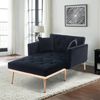 LVHOM Klappsofa mit Schlaffunktion, Schlafsofa Samtbezug mit goldenen Metallbeine, Klappbett Bettsofa Bettcouch, Chaiselounge, Schwarz Bild 2