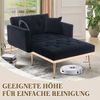 LVHOM Klappsofa mit Schlaffunktion, Schlafsofa Samtbezug mit goldenen Metallbeine, Klappbett Bettsofa Bettcouch, Chaiselounge, Schwarz Bild 5