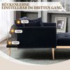 LVHOM Klappsofa mit Schlaffunktion, Schlafsofa Samtbezug mit goldenen Metallbeine, Klappbett Bettsofa Bettcouch, Chaiselounge, Schwarz Bild 3