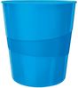 Leitz Papierkorb Wow 15l Polystyren blau metallic Bild 2