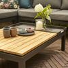 Siena Garden Lounge-Tisch Alvida Aluminium anthrazit/Teak mit Tablett 102x73,5 cm Bild 5
