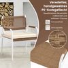 4-teiliges Gartenmöbel-Set PE-Rattan Zweisitzer & 2 Sessel mit weichen Sitzkissen Tisch mit Sicherheitsglas Beige Bild 5