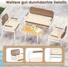 4-teiliges Gartenmöbel-Set PE-Rattan Zweisitzer & 2 Sessel mit weichen Sitzkissen Tisch mit Sicherheitsglas Beige Bild 3