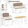 4-teiliges Gartenmöbel-Set PE-Rattan Zweisitzer & 2 Sessel mit weichen Sitzkissen Tisch mit Sicherheitsglas Beige Bild 2