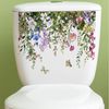 GarveeMore Wandsticker Grüne Pflanzenblätter Blumen Toilettenaufkleber Selbstklebende Bild 2
