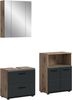 Badkombination (B/H/T: 135x185x30 cm) in schwarz matt und Nox Oak Nachbildung Bild 1